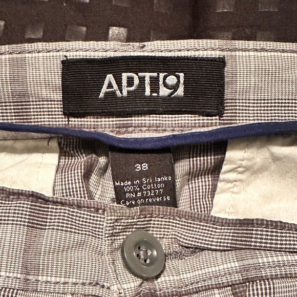 APT. 9 Lightweight Grey Plaid Golf shorts size 38 - Picture 2 of 3